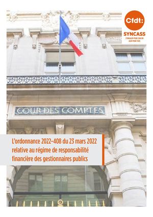 L’ordonnance 2022-408 du 23 mars 2022 relative au régime de responsabilité financière des gestionnaires publics