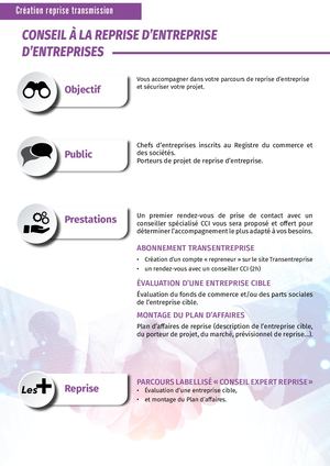 Fiche Reprise d'entreprise