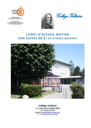 Livret 6ème Voltaire 2022