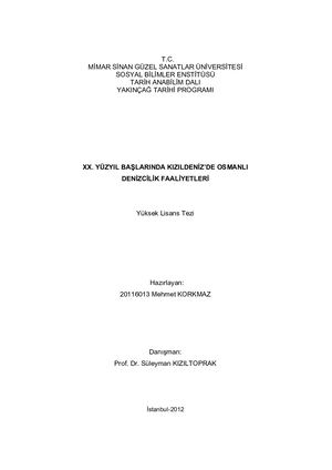 Xx Yüzyıl Başlarında Kızıldeniz'de Osmanlı Denizcilik