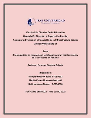 Infraestructura y mantenimiento de las escuelas