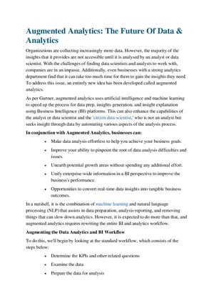 Calaméo - Augmented Analytics The Future Of Data & Analytics