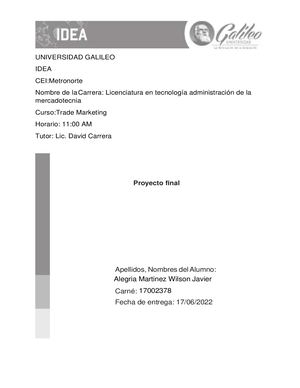 Proyecto Final - Trade marketing