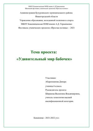 Проект Бабочки