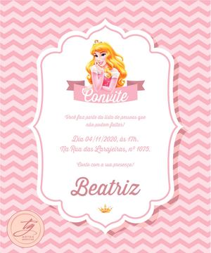 Convite Aniversário Infantil - Tema Princesa Aurora