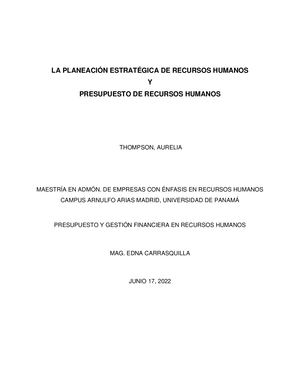 Planeación Estratégica de Recursos Humanos