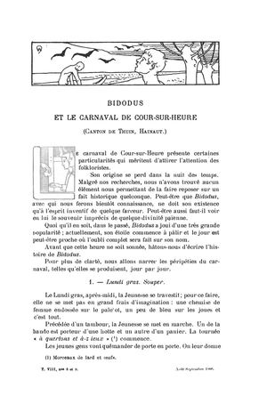 Bidodus Et Le Carnaval De Court Sur Heure Wallonia T8 1900