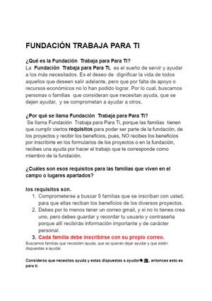 Fundación Trabaja Para Ti A Por Ellos