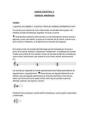 U D 3 Sonidos Armónicos Material Didáctico Aportado Para El Tribunal