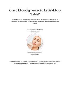 Curso Micropigmentação Labial - Micro Labial