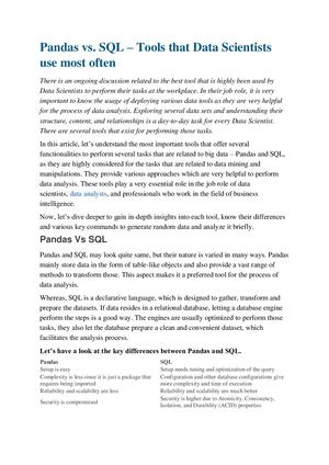 Calaméo - Pandas Vs Sql – Tools That Data Scientists Use Most Often