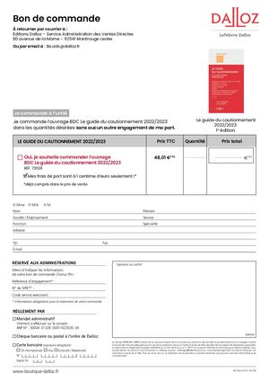 BDC Le guide du cautionnement 2022/2023