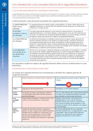 Conceptos básicos de la seguridad alimentaria. FAO