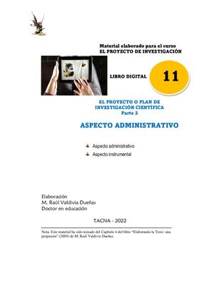 Libro Digital11 El Plan De Tesis Aspecto Administrativo