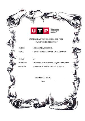 QUINTO PRINCIPIO DE LA ECONOMIA