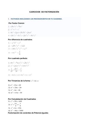 Factorizacion Ejercicios (2)