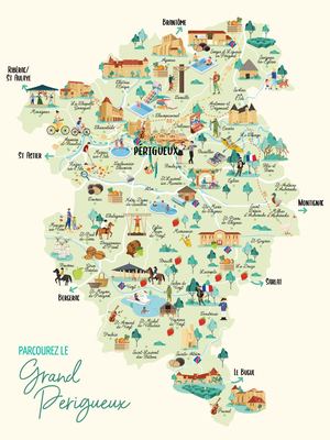 Carte Illustrée Office De Tourisme Du Grand Perigueux Type Zcard