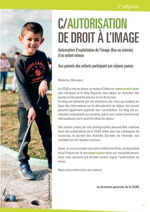 2023 Formulaire Droit A L Image Colos