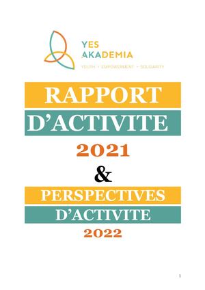 Rapport d'activité YES Akademia 2021