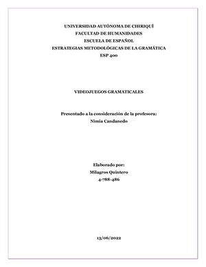 Videojuegos Gramaticales