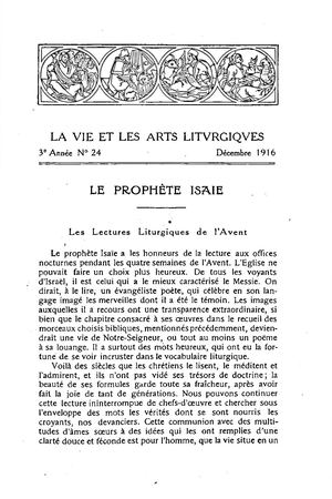 La Vie et Les Arts Liturgiques 1916-24