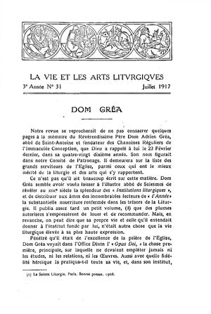 La Vie et Les Arts Liturgiques 1917-31