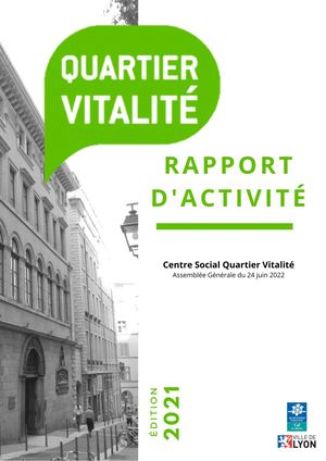 Rapport D'activité 2022 - Centre social Quartier Vitalité