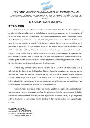 Acto De La Bandera Y Guemes