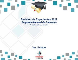 Programas Nacionales De Formación 3er Listado