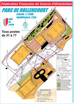 Plan Course d'orientation - Parc De Rollencourt