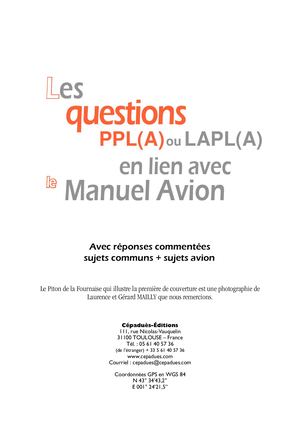 Extrait 1891 Les questions PPL(A) ou LAPL(A)