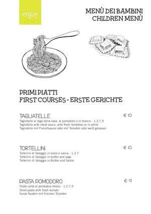 Menù Bambini - Ristorante Enjoy
