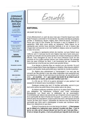 BULLETIN N°51 PENTECOTE RENTREE 2022