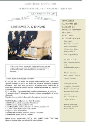 Bulletin N°19 Association Familles De Fusilles