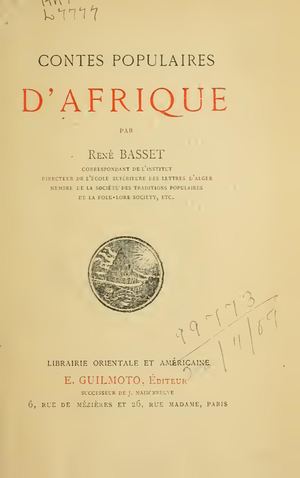Contes Populaires D'Afrique, Par R. Basset, 1903