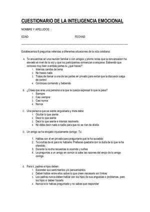 1.- CUESTIONARIO DE LA INTELIGENCIA EMOCIONAL (PARA APLICAR).