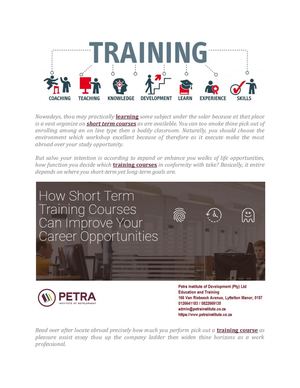 Calaméo - A Wide Array About Short Term Training Courses In Imitation ...