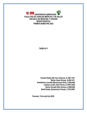 Tarea N°1 de Bioestadística