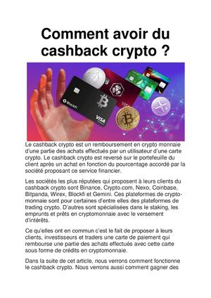 Cashback crypto : c'est quoi ?