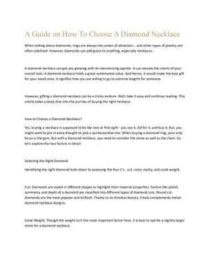 Calaméo - A Guide On How To Choose A Diamond Necklace