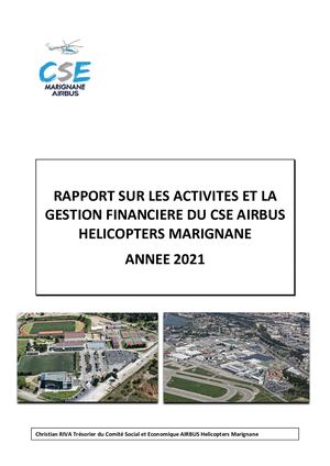 Rapport D'ACTIVITE CSE AH MARIGNANE 2021