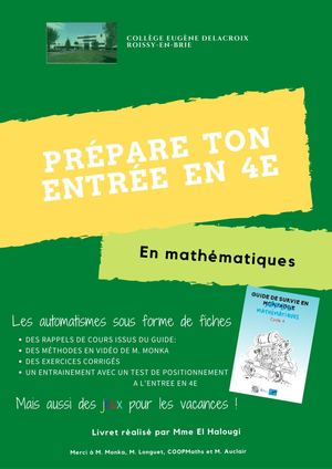 Cahier D'automatismes Pour Bien Préparer La 4e