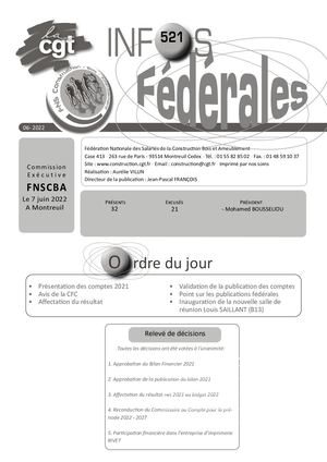 Infos fédérales n°521