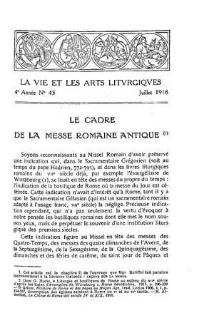 La Vie et Les Arts Liturgiques 1918-43