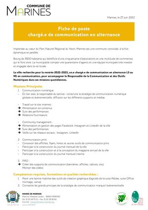 Calaméo - Fiche De Poste Chargé Communication