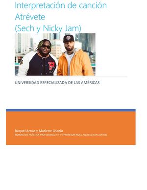 Canción Atrévete, Sech Y Nicky Jam