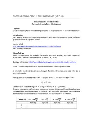 Movimiento Circular Uniforme