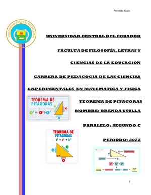Teorema De Pitágoras 1 1