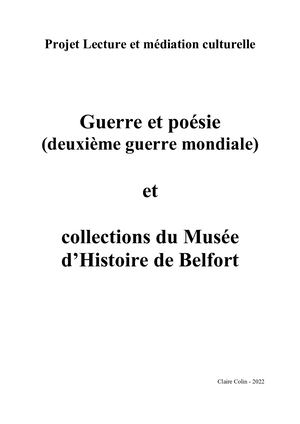 Guerre et Poésie - Choix de textes