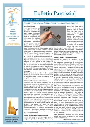 Bulletin Juillet/Aout 2022